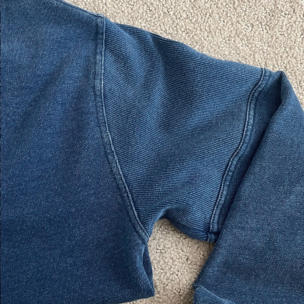 NWT Z Supply Delphine Knit Denim Sweatshirt Indigo - Picture 6 of 6
